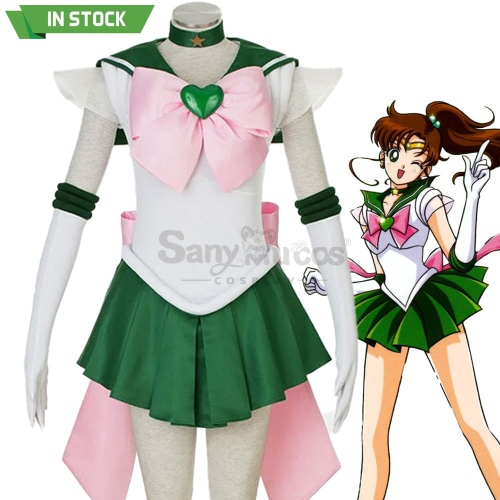 【In Stock】Anime Sailor Moon SuperS Cosplay Sailor Jupiter Makoto Kino Battle Suit Cosplay Costume - XS