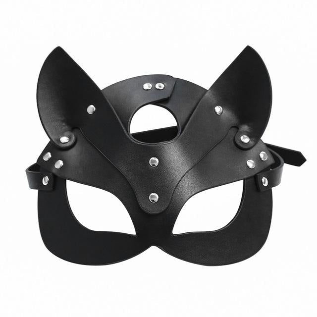 Pleather Petplay Mask (Many Animal Types) - Black Puppy