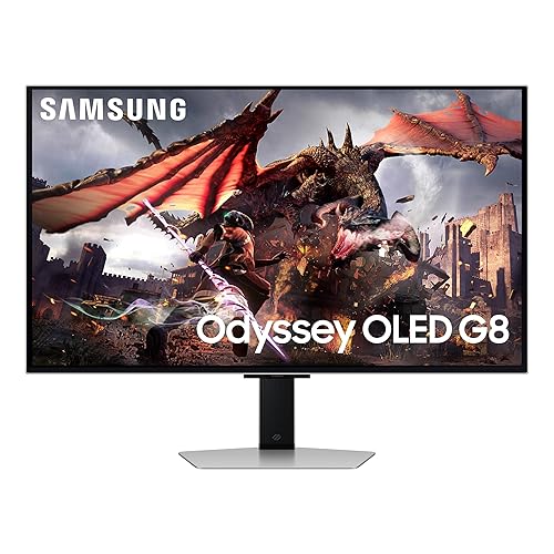 SAMSUNG 32-Inch Odyssey OLED G8 (G80SD) Series 4K UHD Smart Gaming Monitor, 240Hz 0.03ms, G-Sync Compatible, Glare-Free Display, Gaming Hub, Sleek Metal Design, 3 Year Warranty, LS32DG802SNXZA, 2024 - 32-inch OLED G8 - Flat - 4K UHD, 240Hz, .03ms G2G