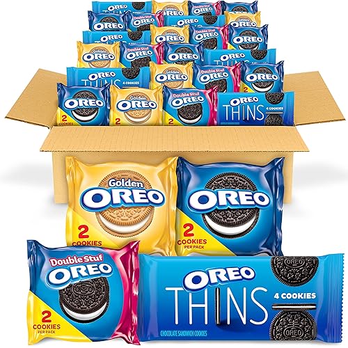 OREO Cookies Variety Pack with Original, Golden, Double Stuf & Thins - 56 Snack Packs