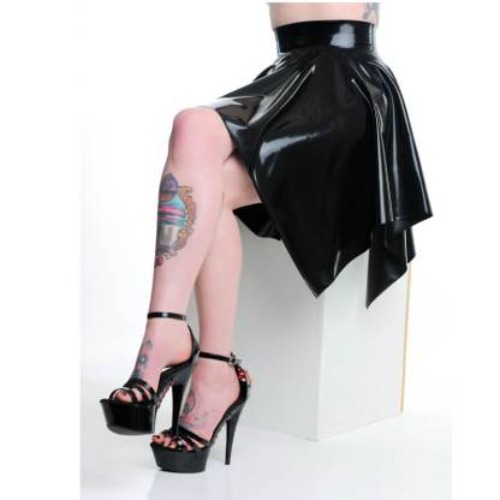 Latex Rubber Skater Mini Skirt Square - Latex Clothing UK London