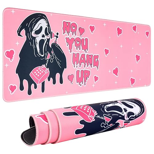 Large Gaming Mouse Pad 31.5 x 11.8in Desk Mat for Office Mousepad Anti-Skid Rubber Base Soft Comfortable and Durable Desk Pad (Pink) - Pink
