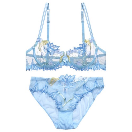 Little Cherry Lingerie Set - Blue / 34B