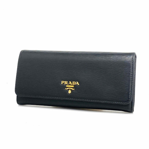 Prada  Leather Wallet  (Pre-Owned) | black