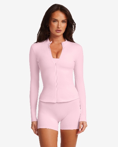 Serenity Longline Zip Up Jacket | Blossom | XS