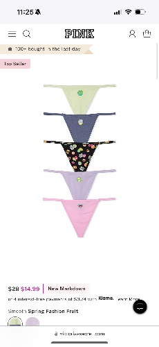 Buy 5-Pack Cotton V-String Panties - Order Panties online 5000009637 - PINK US