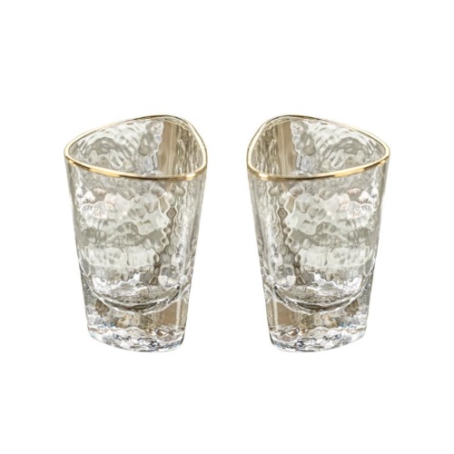 Gold Rim Shot Glass