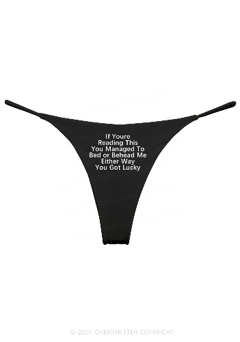 You Got Lucky Y2K Bikini String Thong Cherrykitten | Black / XL