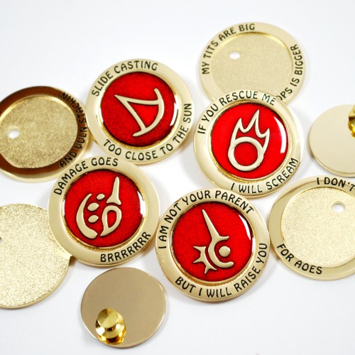 FF Inspired Magical Ranged DPS Meme Metal Pin Badge | Black Mage (BLM) / My Tits Are Big And My DPS Is Bigger