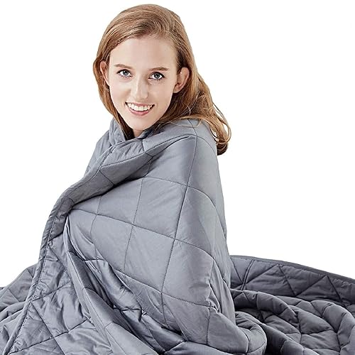 HYPNOSER Weighted Blanket Twin Size (15 lbs 48"x72") for Kids and Adults | Heavy Blanket for Better Sleep, Fits Twin or Full Size Beds (Dark Grey) - 48"x72" - 15.0 Pounds