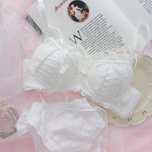 French Coquette Lingerie Set - White / L