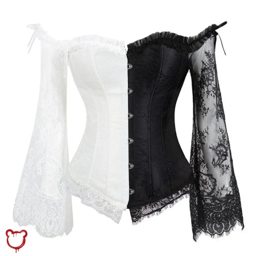"Monochrome Corset by Witchery" - Black and White / XL
