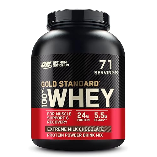 Optimum Nutrition Gold Standard 100% Whey Protein Powder, Extreme Milk Chocolate, 5 Pound (Packaging May Vary) - Extreme Milk Chocolate - 5 Pound (Pack of 1)