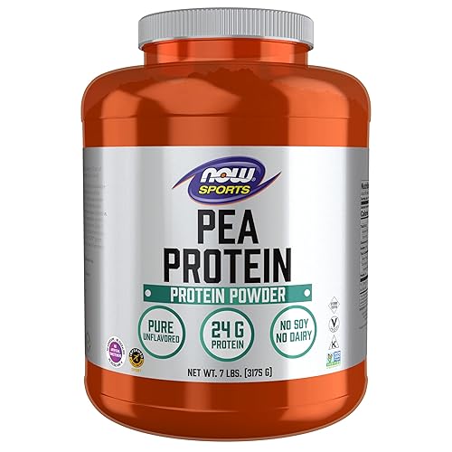 NOW Foods Sports Nutrition, Pea Protein 24 g, Fast Absorbing, Unflavored Powder, 7-Pound - 96 Servings (Pack of 1) - Nutrition