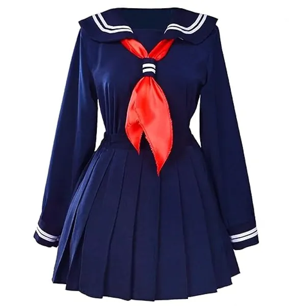 CICCB-DAMOY Uniforme da Marinaio Uniforme da Studentessa Giapponese, Cosplay di Halloween Carnevale Anime - M - Blu Navy