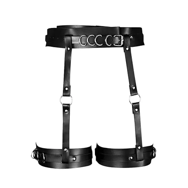 FDEETY Punk Pelle Corpo Catena Nero Vita Catene Regolabile Sexy Coscia Catena Spiaggia Festa Discoteca Accessori per il Corpo Gioielleria per Donne e Ragazze - #5