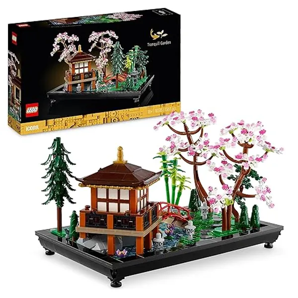 LEGO 10315 Icons Il Giardino Tranquillo, Kit Giardino Botanico Zen per Adulti con Fiori di Loto, Regalo per Donna e Uomo Fan del Giardinaggio Giapponese, Decorazione da Scrivania Personalizzabile - Singolo