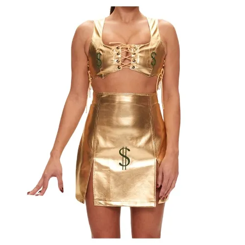 Golden Greed Leather Outfit - FASHION BRAND COMPANY $300