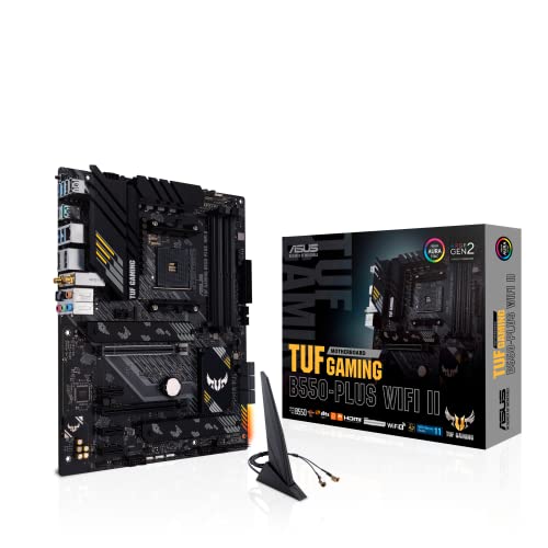 ASUS TUF Gaming B550-PLUS WiFi II AMD AM4 (3rd Gen Ryzen™) ATX Motherboard (PCIe 4.0, 6, 2.5Gb LAN, BIOS Flashback, USB 3.2 2, Addressable 2 RGB Header and Aura Sync) - B550-PLUS WIFI II