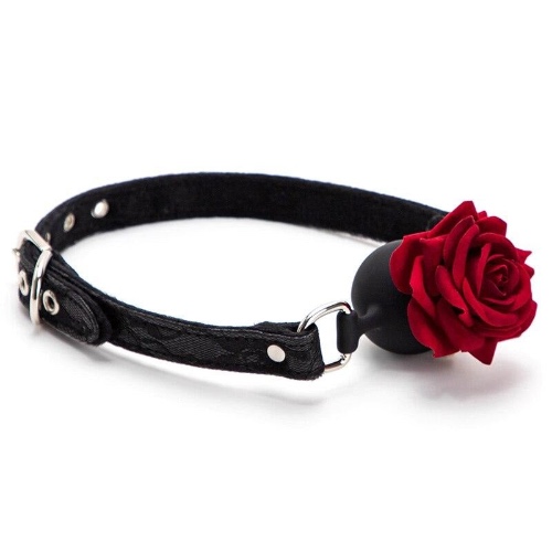 Rose Bud Ball Gag - Black Band