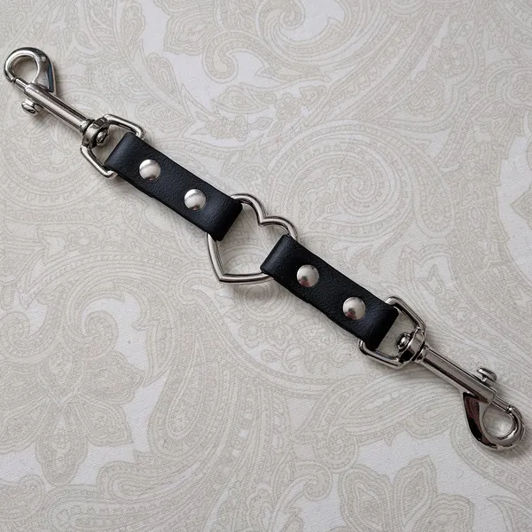 5/8" Biothane Two Point Bondage BDSM Heart Ring Cuff Connectors | Multiple Colors Available