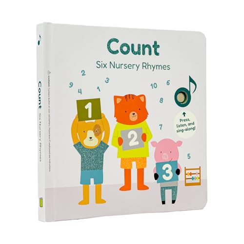 Calis Books Count - Nursery Rhymes Music Book for Toddlers 1-3, Interactive books for 1+ year old with 6 Animal Songs - Educational Toddler Books Ages 1-3 - Count Nursery Rhymes