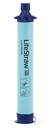 LifeStraw Personal Water Filter for Hiking, Camping, Travel, and Emergency Preparedness - Blue - 1 Pack