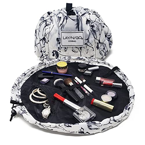 Lay-n-Go Cosmo Drawstring Cosmetic & Makeup Bag Organizer, Toiletry Bag for Travel, Gifts, and Daily Use, 20 inch, Dogs - Dogs - 20 Inch