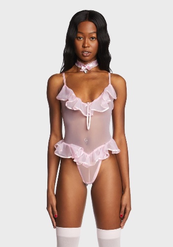  Mesh Frill Bodysuit