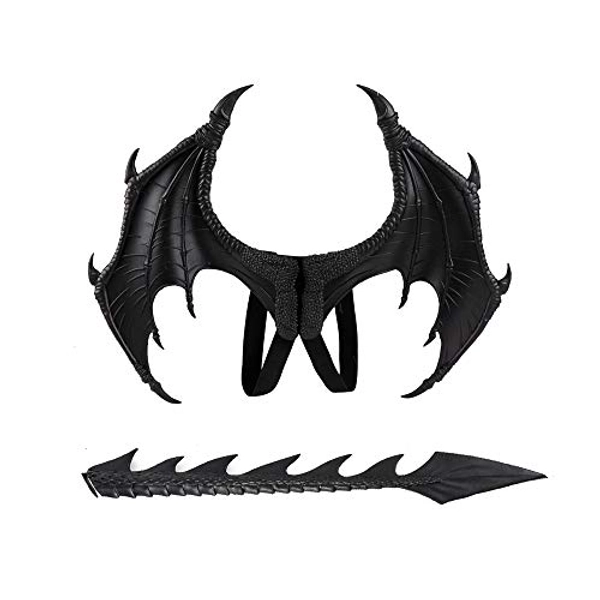 BaronHong Glossy Material Halloween Karneval Kostüm Cosplay Dämon Drachenflügel für Erwachsene