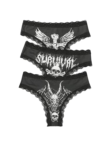  3 Pack Skull Graphic Panty Set 