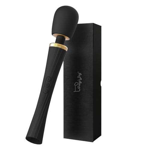 Tracy's Dog Vibrator, Vibrating Wand Massager, Cordless, Quiet, High-Power Adult Toy with 5 Modes & 3 Speeds, Waterproof Clitoral Stimulator, Rechargeable Personal Vibrator Sex Toys for Women Couples - Black