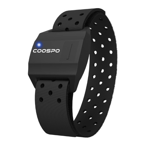 COOSPO HW706 Fréquence Cardiaque Brassard Bluetooth Ant+, Moniteur de Fréquence Cardiaque Brassard IP67 Étanche,Compatible avec CoospoRide/ Strava/ PolarBeat/ Wahoo/ Adidas