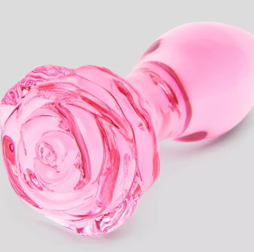 Full Bloom Large Rose Glass Plug 4 Inch