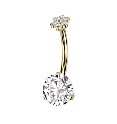 Titanium Belly Bar in Gold