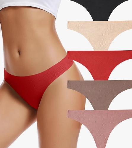 Voenxe 5 Pack Cotton Thongs 