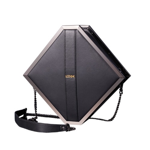 Komplet torbe LOCKINK - Mysterious Square Kink Bag, crni