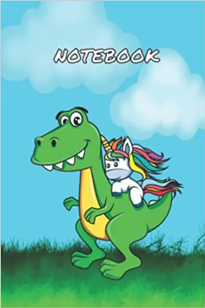 Super Cute Dinosaur and Unicorn Notebook: Journal or Diary - 