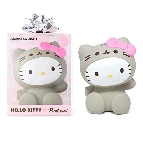 Hamee Hello Kitty ♡ Pusheen Limited Edition Slow Rising Cute Jumbo Squishy Toy (Bread Scented) [Birthday Gifts, Party Favors, Gift Basket Filler, Stress Relief Toys] – Hello Kitty in Pusheen Costume - Hello Kitty in Pusheen Costume