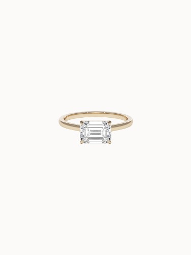 Horizontal Diamond Engagement Ring