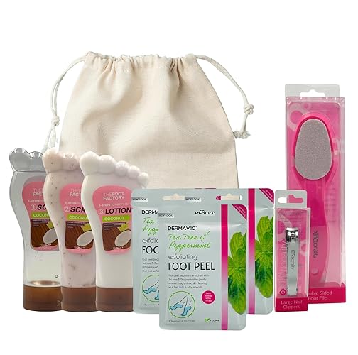 Ultimate Foot Care Kit: Exfoliating Essentials with Foot Mask, Foot Peel Mask, and Foot Spa (One Size, Coconut) - Coconut - One Size