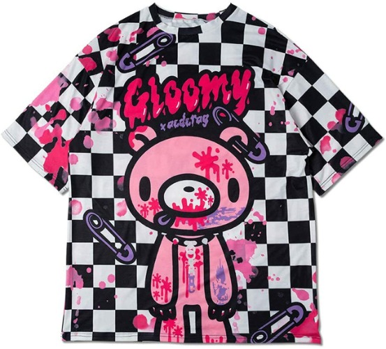 Camiseta Gloomy Bear a cuadros 