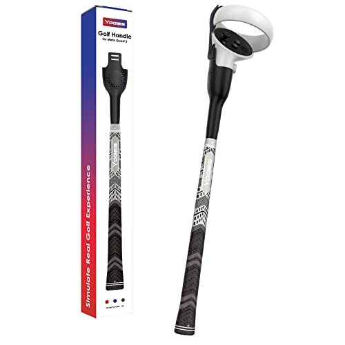 VR Golf Club Handle Accessories Compatible with Oculus Meta Quest 2, Virtual Reality Baseball Controller Attachment, Simulator Real Golf Game Bat Adapter for Golf+, Walkabout Mini Golf, Golf5eclub - Black/Grey