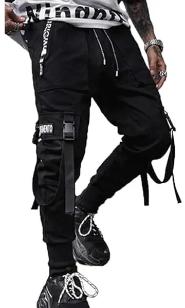 Men's Joggers Punk Cargo Baggy Techwear Hip Hop Harem Streetwear Tactical Track Pants
