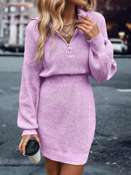 SHEIN Essnce Leisure Half-zip Sweater Dress