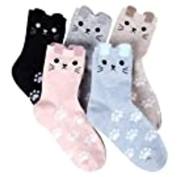 Jeasona Women's Cute Animal Socks Cat Dog Frog Cow Owl Fox Horse Gifts for Women