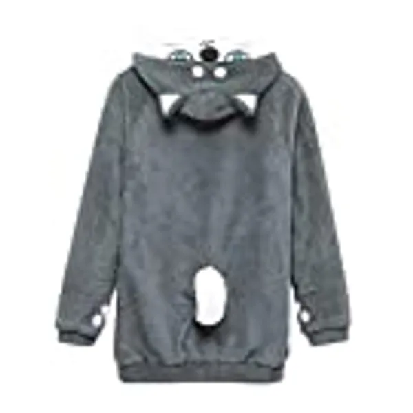 CORIRESHA Cute Coral Velvet Long Sleeve Shiba Inu Dog Home Wear Clothes Hoodie Sweatshirt with 3D Dog Ear and Dog Tail