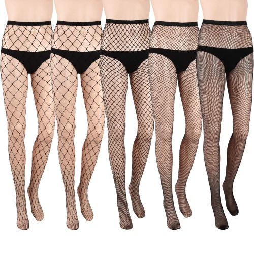5 Pairs Fishnet Tights Womens Cross Mesh Stockings Fishnet Tights Fishnet Pantyhose