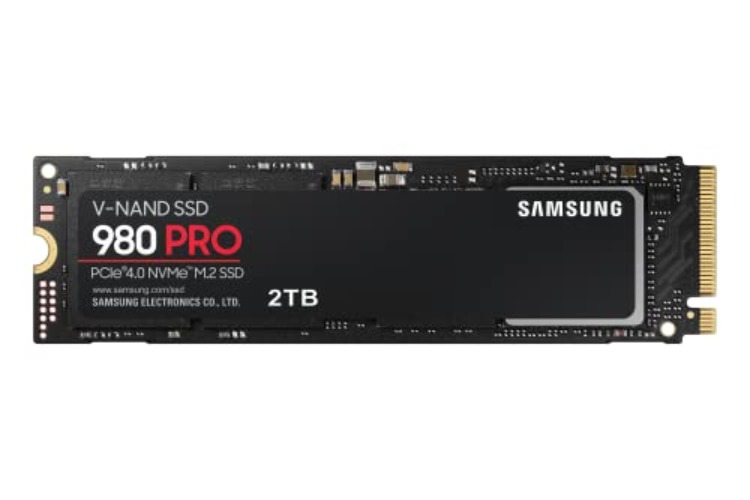 Samsung 980 PRO NVMe M.2 SSD, 2 TB, PCIe 4.0, 7.000 MB/s Lesen, 5.000 MB/s Schreiben, Interne SSD für Gaming und Videobearbeitung, MZ-V8P2T0BW - Internes SSD - 2 TB