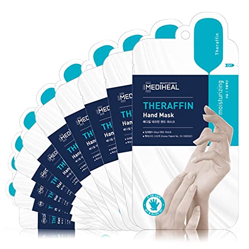 Mediheal Theraffin Hand Mask 10 Pairs, Exfoliating Glove with Shea Butter, Argan Oil, and Ceramide, Deep Exfoliating Gloves for Cracked Hands Repair and Instant Moisturization - Hand Care Mask